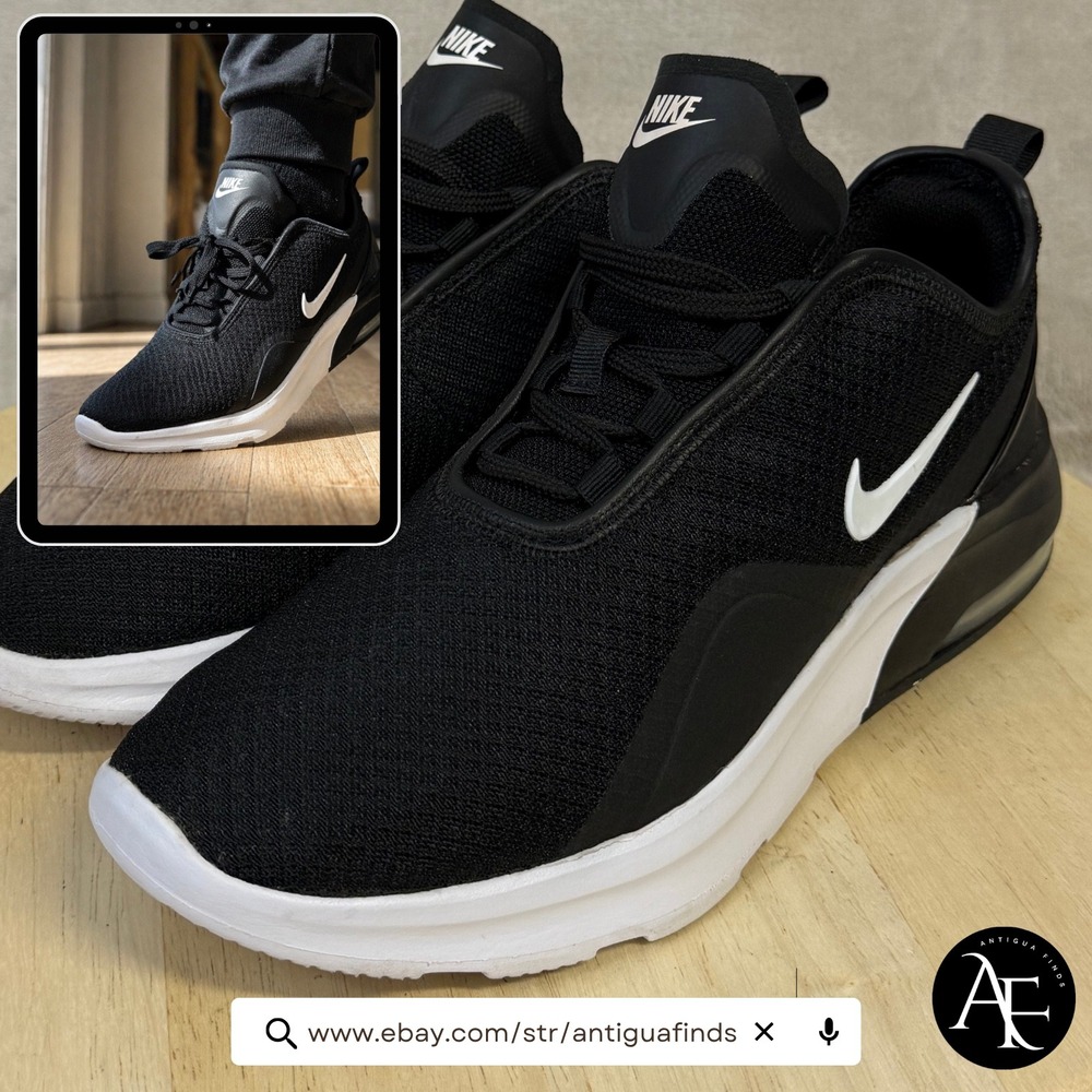 Nike Air Max Motion 2 Mens Black White Running Shoes AO0352-007 Size‎ 9